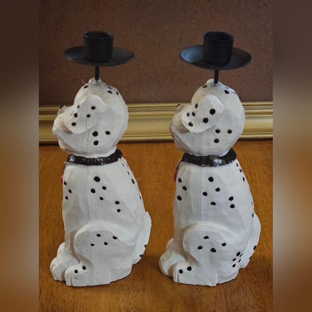 Dalmatian Dog Candle Holders - Black and White - Picture 4 of 9